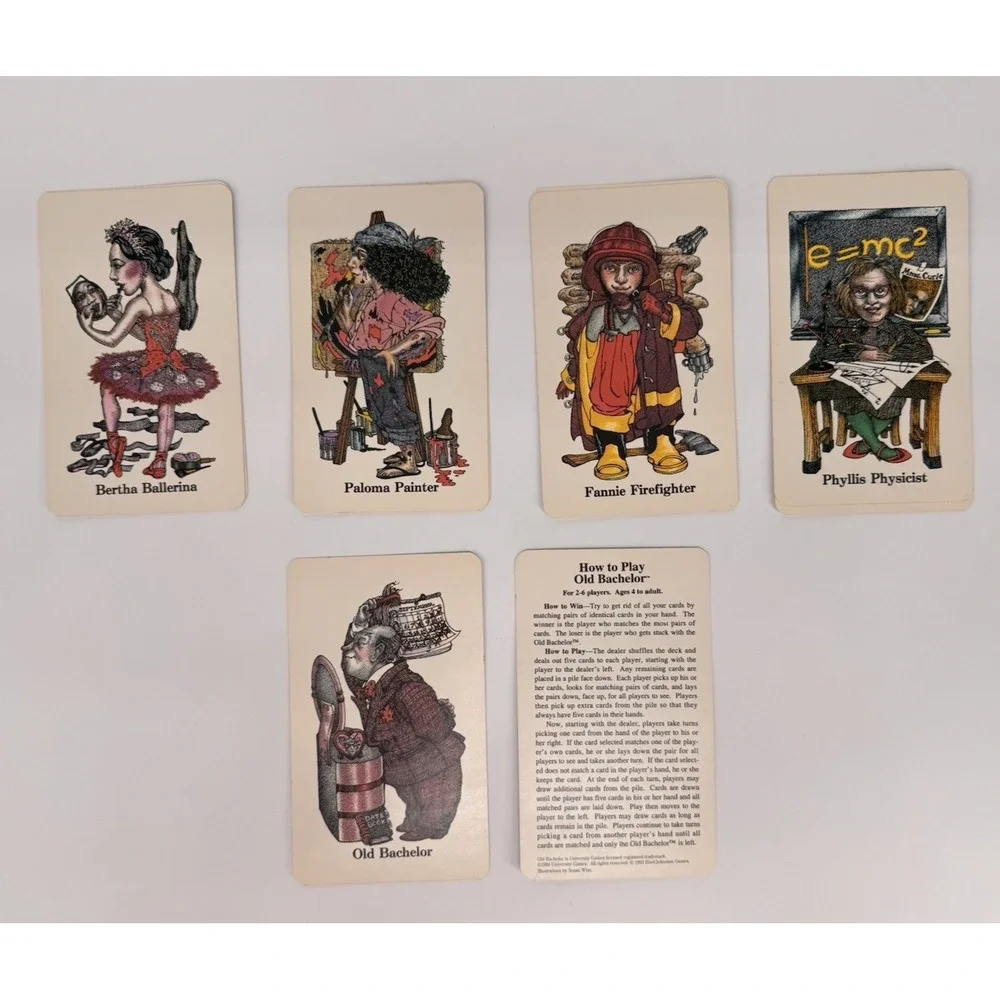 Vintage‎ Old Bachelor Card Game 1990s Funny Old Maid Twist Girl Power